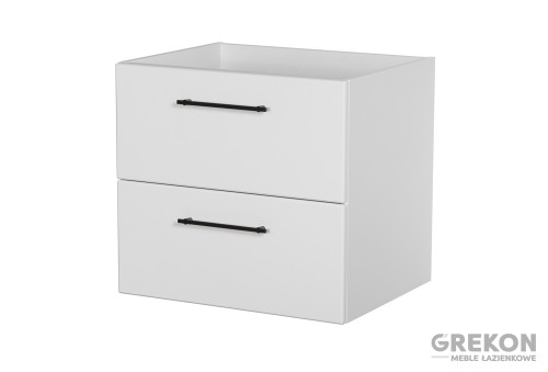 Biała połyskowa szafka łazienkowa 60 cm