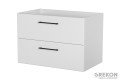 Biała połyskowa szafka łazienkowa 80 cm