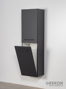 Regał łazienkowy antracytowy 40x143cm EGO z koszem