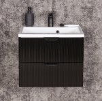 Szafka łazienkowa czarna 50cm BRAVIA z umywalką