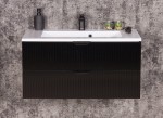 Szafka łazienkowa czarna 80cm BRAVIA z umywalką