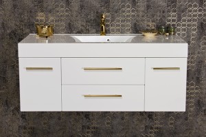 Szafka łazienkowa biała 120cm BELLI GOLD z umywalką