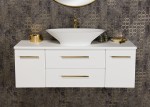 Przestronna szafka Belli Gold 120cm biała