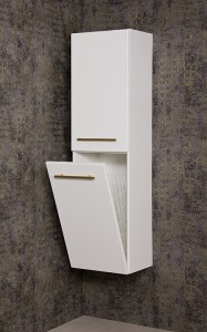 Regał łazienkowy biały 40x143,5cm BELLI GOLD z koszem