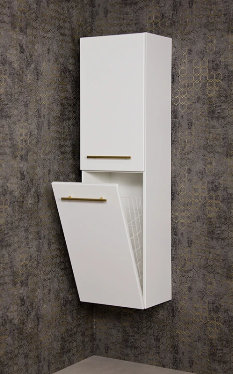 Regał łazienkowy biały 40x143,5cm BELLI GOLD z koszem