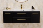 Szafka łazienkowa czarna 120cm BELLI GOLD z umywalką