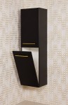 Regał łazienkowy czarny 40x143,5cm BELLI GOLD z koszem
