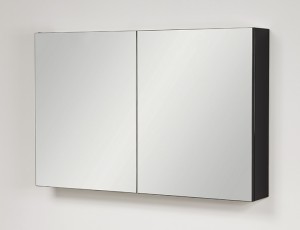 Szafka łazienkowa z lustrem czarna matowa 100x65cm BELLI GOLD