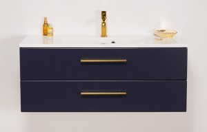 Szafka łazienkowa granatowa 100cm BELLI GOLD z umywalką