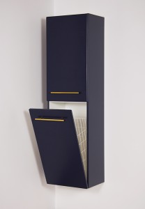 Regał łazienkowy granatowy 40x143,5cm BELLI GOLD z koszem