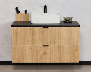 Szafka łazienkowa dąb burlington 103cm BRENDO z blatem i umywalką