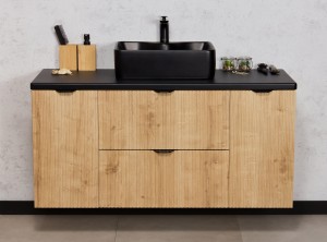 Szafka łazienkowa dąb burlington 120cm BRENDO z blatem i umywalką