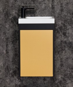 Szafka łazienkowa czarna 40cm CLER GOLD z umywalką