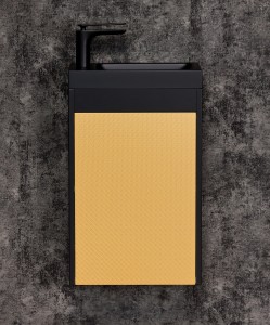 Szafka łazienkowa czarna 40cm CLER GOLD z umywalką