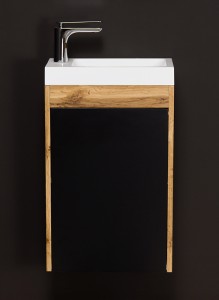 Szafka łazienkowa czarna 40cm CLER LOFT z umywalką