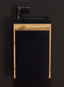 Szafka łazienkowa czarna 40cm CLER LOFT z umywalką