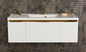 Szafka łazienkowa biała 120cm DIAMOND GOLD z umywalką
