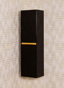 Regał łazienkowy czarny 40x143,5cm DIAMOND GOLD