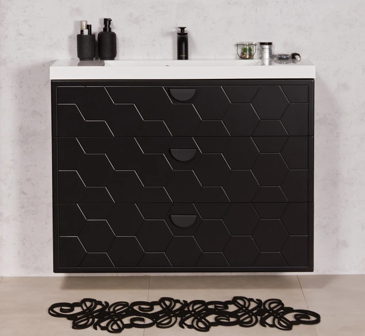 Czarna matowa szafka Domino 100cm