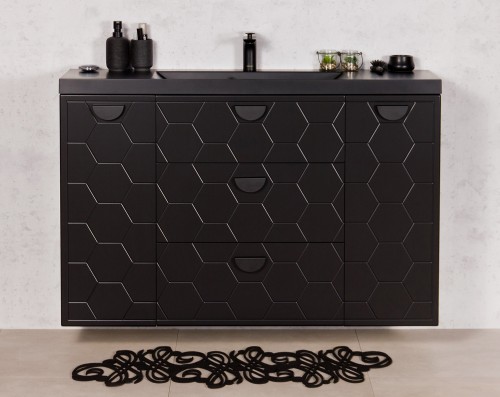 Czarna szafka łazienkowa Domino 120cm