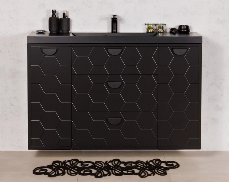 Czarna szafka łazienkowa Domino 120cm