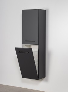 Regał łazienkowy antracytowy 40x143cm EGO z koszem