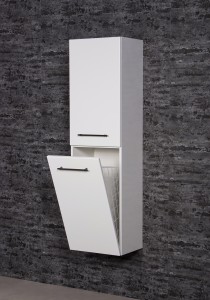 Regał łazienkowy biały 40x143cm EGO z koszem