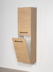 Regał łazienkowy dąb cremona 40x143cm EGO z koszem