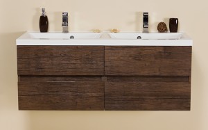 Szafka łazienkowa antyczne drewno 120cm ELEGANTE z umywalką podwójną