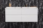 Biała połyskowa szafka łazienkowa 120 cm