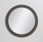 Okrągłe szare lustro łazienkowe