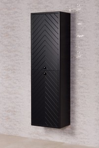 Regał łazienkowy czarny 45x155cm KODI