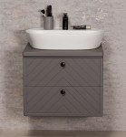 Szafka łazienkowa szara 60cm KODI z umywalką
