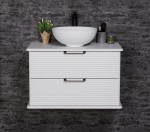Biała matowa szafka łazienkowa 80 cm seria Libra