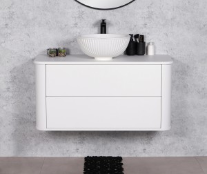 Szafka łazienkowa biała 100cm LILIA SMOOTH z umywalką