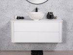 Biała, matowa szafka łazienkowa 120 cm Lilia Smooth