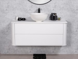 Szafka łazienkowa biała 120cm LILIA SMOOTH z umywalką