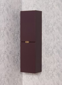 Regał łazienkowy burgund  40x143,5cm MAGNOLIA - złote uchwyty