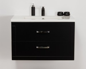 Szafka łazienkowa czarna 81cm MEIVA z umywalką