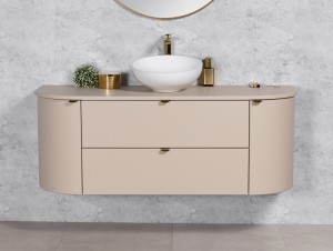 Szafka łazienkowa macadamia 140cm MIA SMOOTH z umywalką
