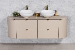 Szafka łazienkowa macadamia 160cm MIA SMOOTH z umywalką