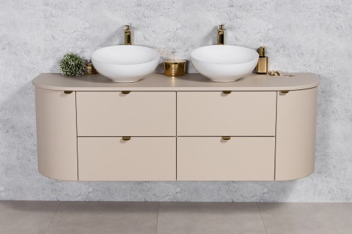 Szafka łazienkowa 160 cm Mia Smooth w kolorze macadamia