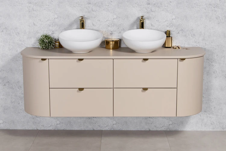 Szafka łazienkowa 160 cm Mia Smooth w kolorze macadamia
