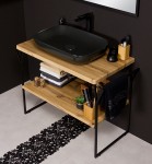 Zestaw New York z czarną ceramiczną umywalką