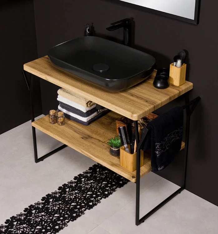 Zestaw New York z czarną ceramiczną umywalką