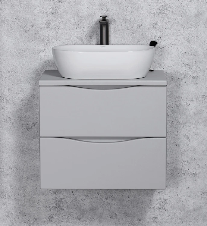 Szara matowa szafka łazienkowa w rozmiarze 60 cm z kolekcji ONDA