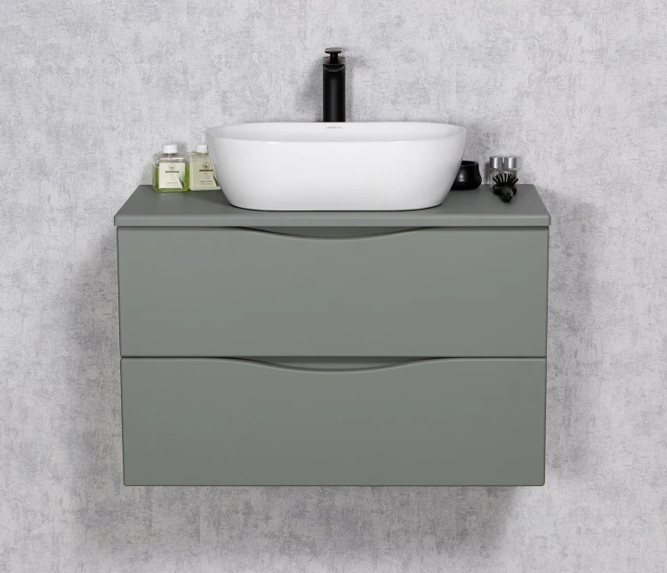 Szafka szałwiowa 80 cm z białą ceramiczną umywalką