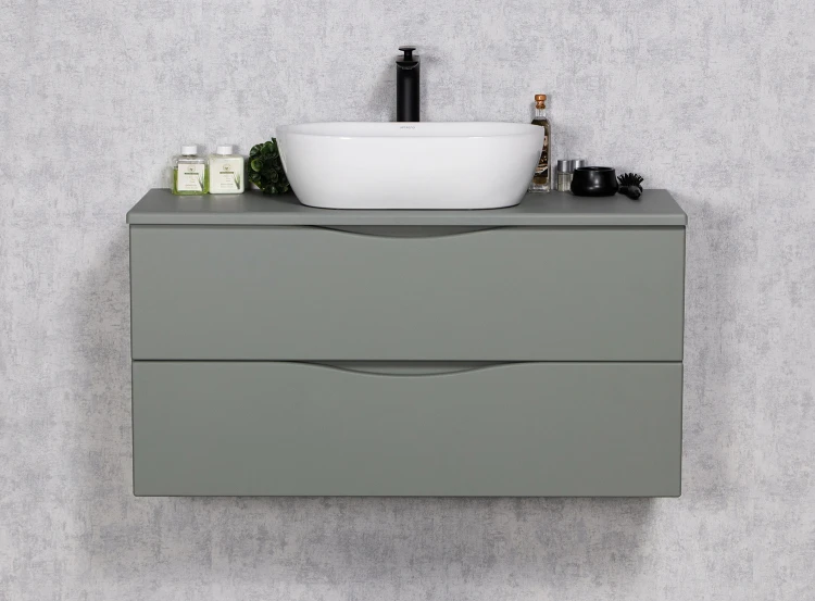 Szafka łazienkowa 100 cm Onda w kolorze szałwiowym