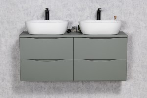 Szafka łazienkowa szałwiowa 120cm ONDA z dwiema umywalkami