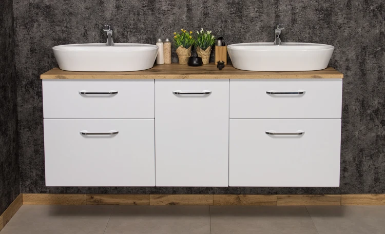 Zestaw modułowych szafek łazienkowych białych 160 cm